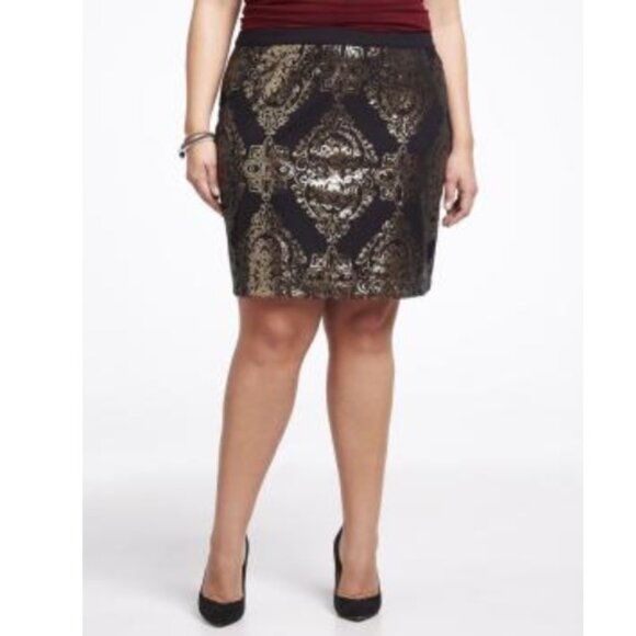 NEW Love & Legends Mini Skirt Black ith Gold Sequins Size 16 - Picture 2 of 5